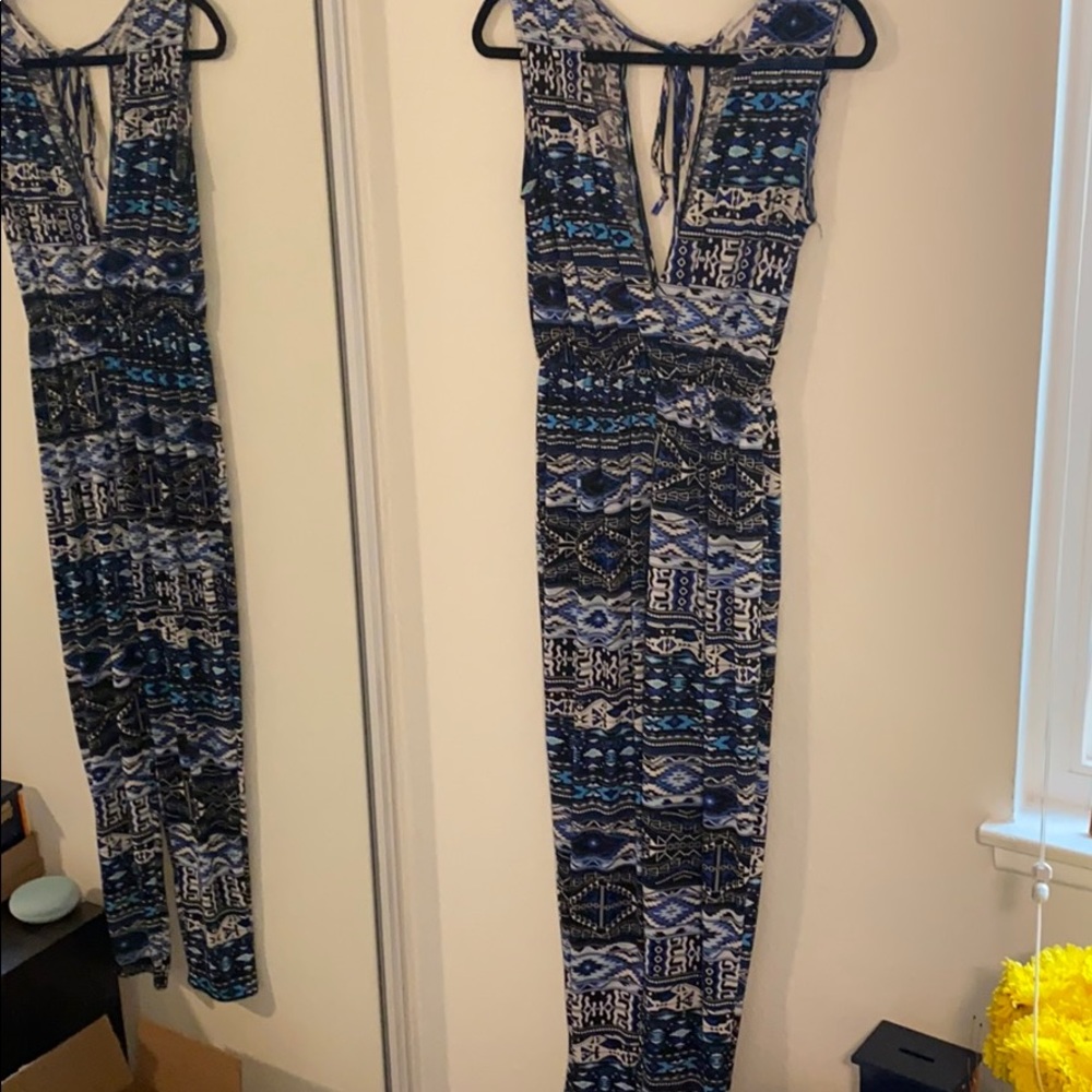 Blue jumpsuit tribal